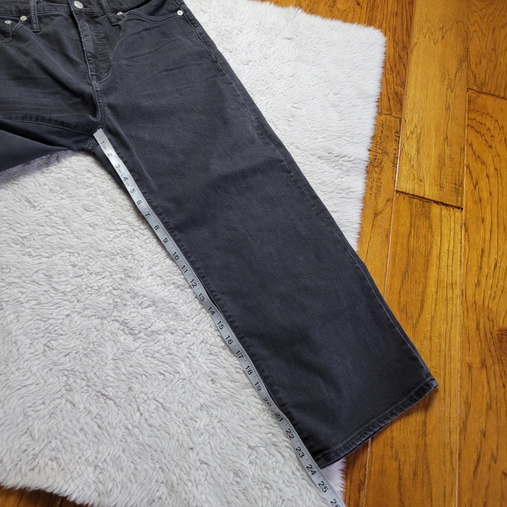 Madewell Slim Wide-Leg Crop Jeans Women's 31 Charcoal Gray Black High Rise - Picture 6 of 8